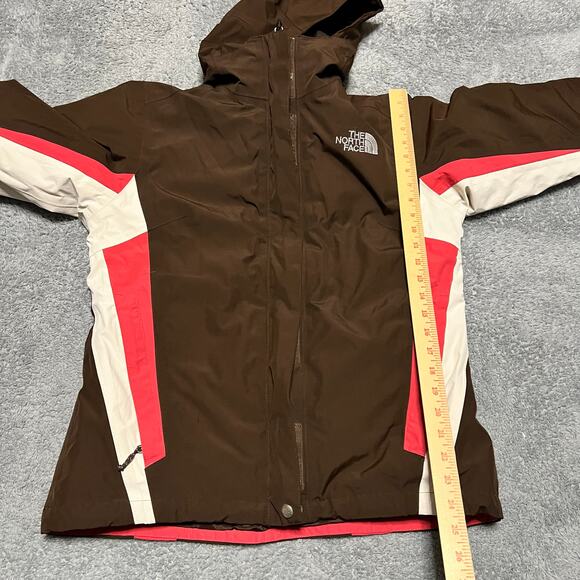 The North Face Coat Womens Medium Hyvent 3 in 1 Ski Winter Hooded Jacket Brown - Picture 11 of 11